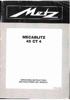 Metz 45 CT 4 manual. Camera Instructions.